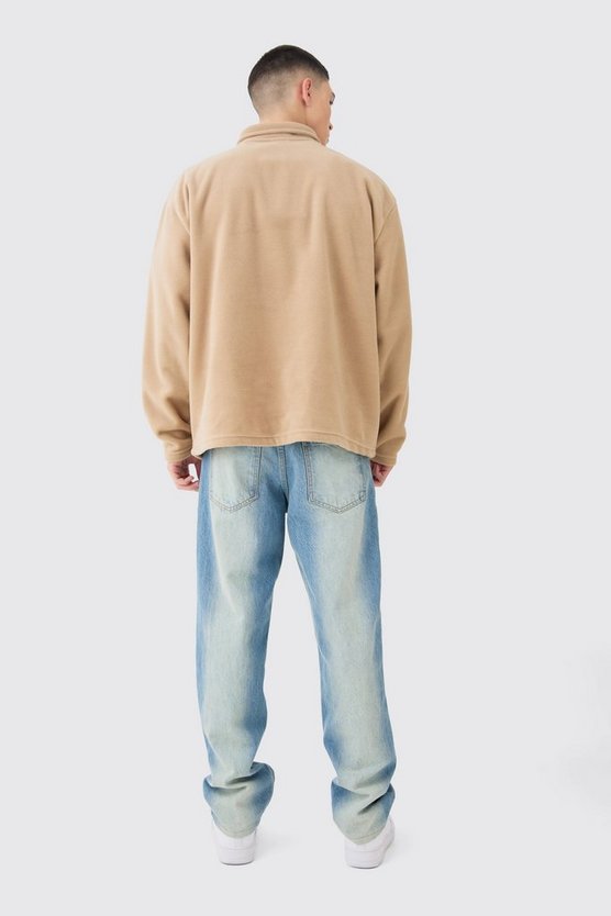 Oversize Man Fleece Rugby-Poloshirt