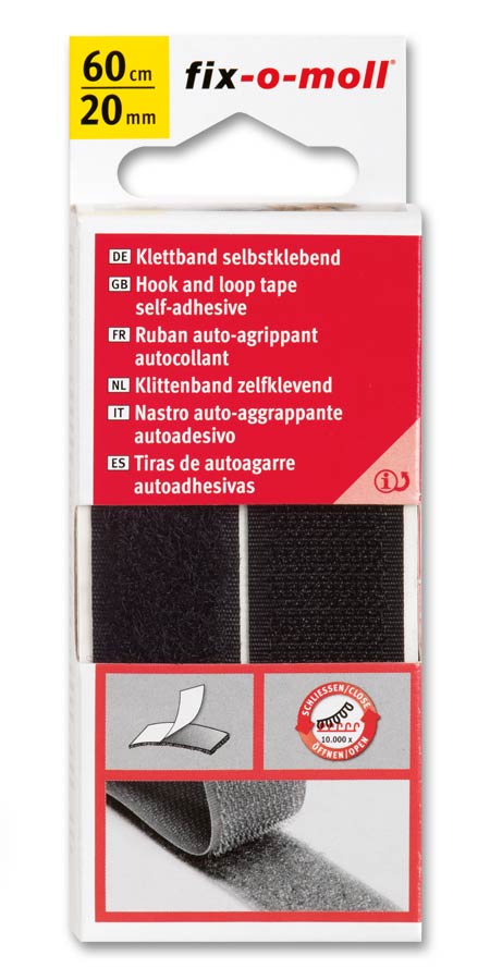 Klett-Bänder, 60 cm x 20 mm, rot - ATU