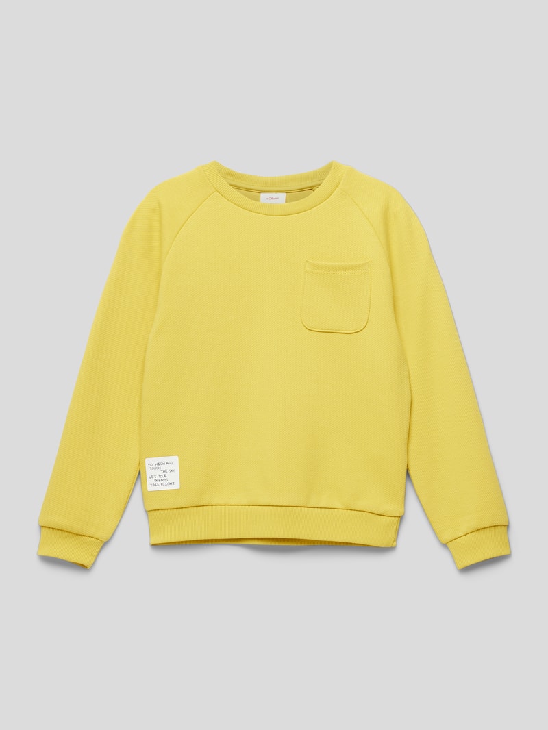 Sweatshirt mit Brusttasche in senfgelb