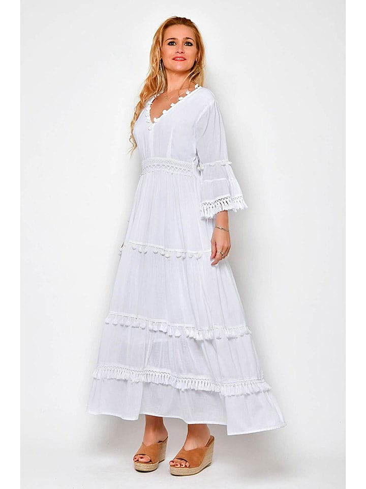 Tarifa Kleid Weiß Damen Second Hand günstig kaufen M