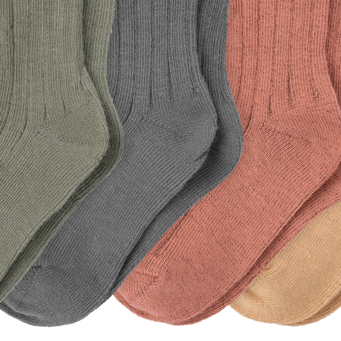 4 Paar Baby Socken mit Rippstruktur