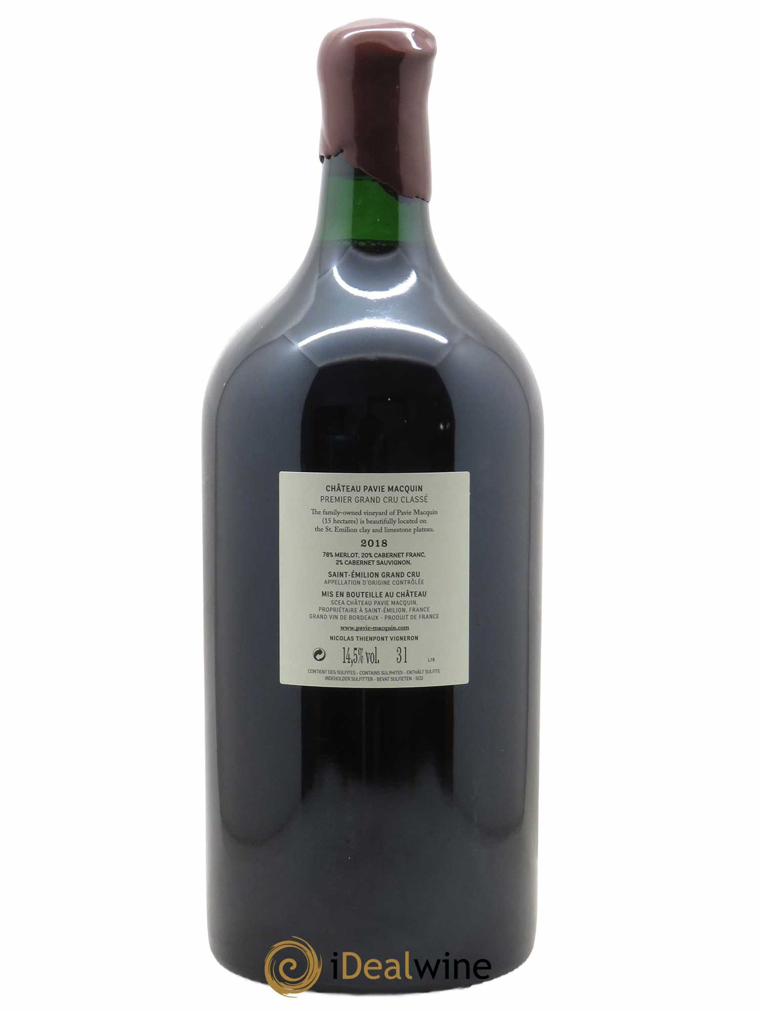 Château Pavie Macquin 1er Grand Cru Classé B  2018 - Lot de 1 Double-magnum
