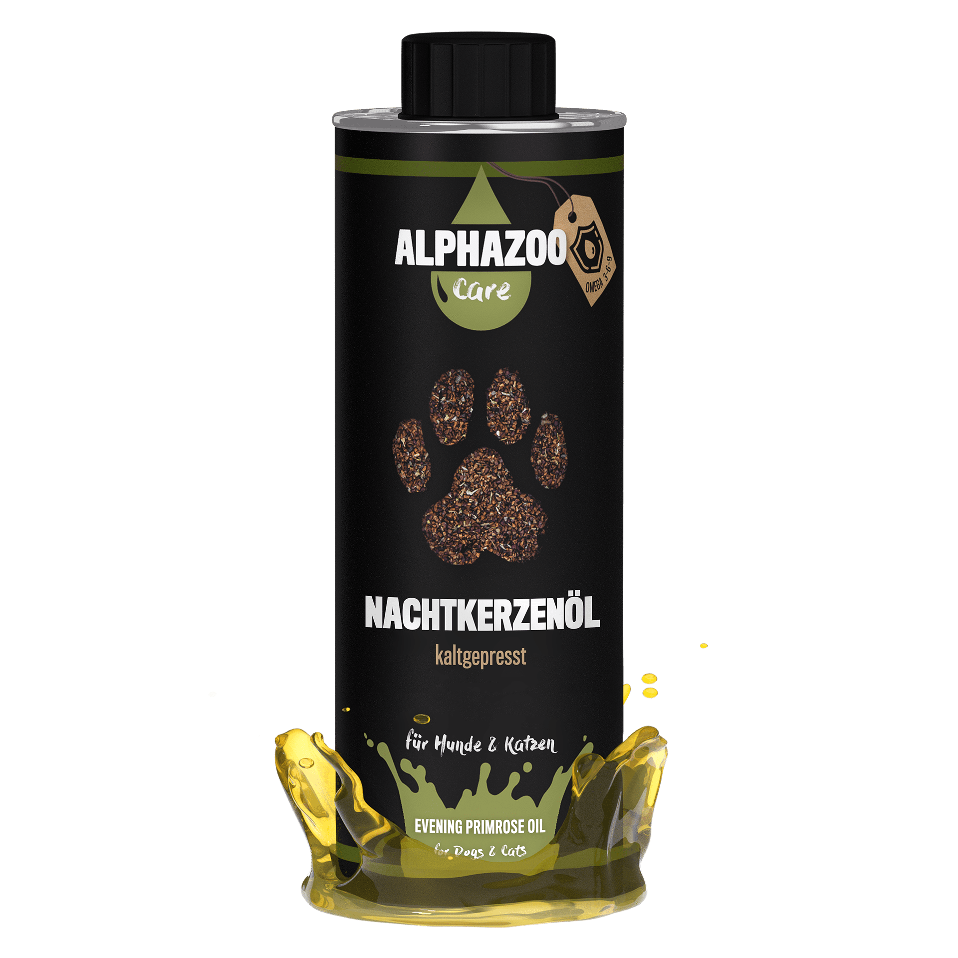 ALPHAZOO Ergänzungsfutter & Aufzucht ALPHAZOO Premium Nachtkerzenöl für Hunde und Katzen 500 ml