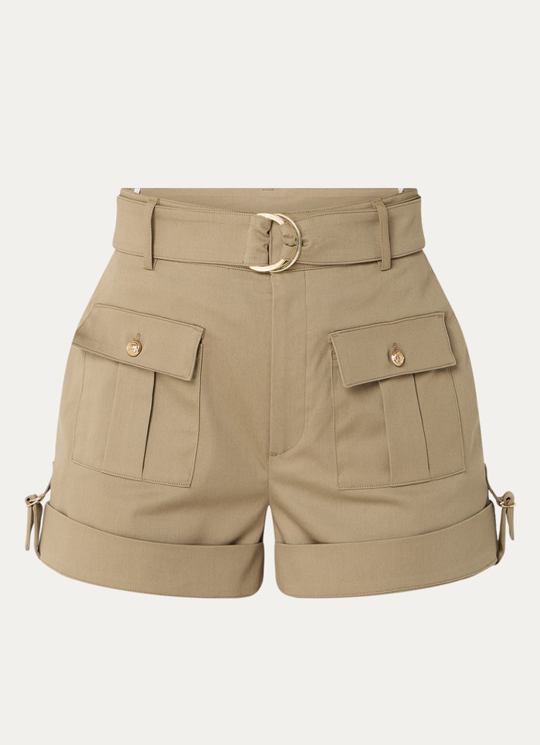 Vanilia shorts med høy midje og vid passform, lommer med klaff