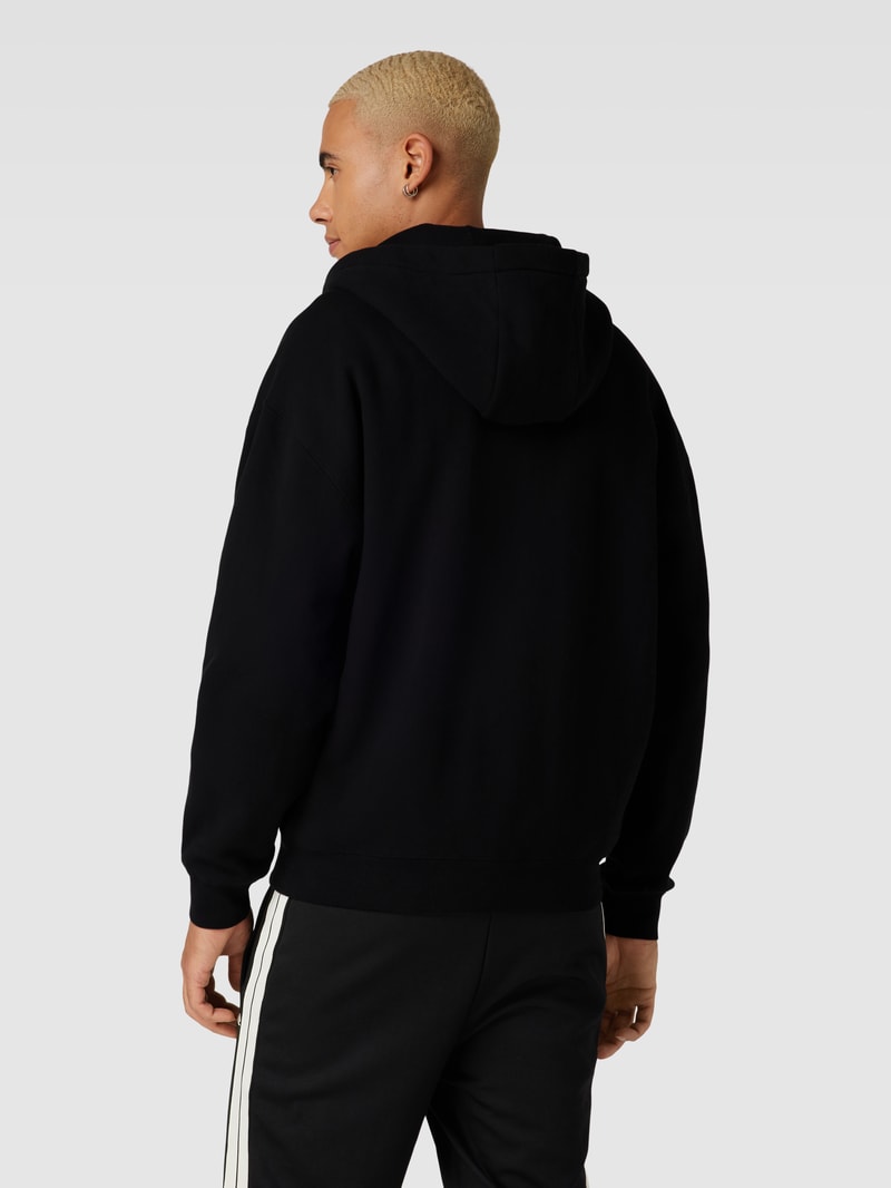 Sweatjacke mit Label-Stitching Modell 'MICHELANGELO' in schwarz