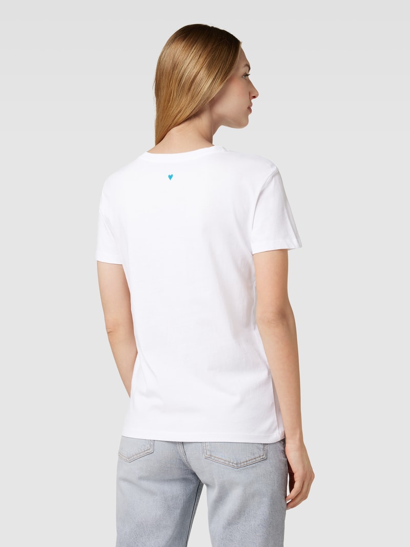 T-Shirt mit Allover-Motiv-Stitching in weiß