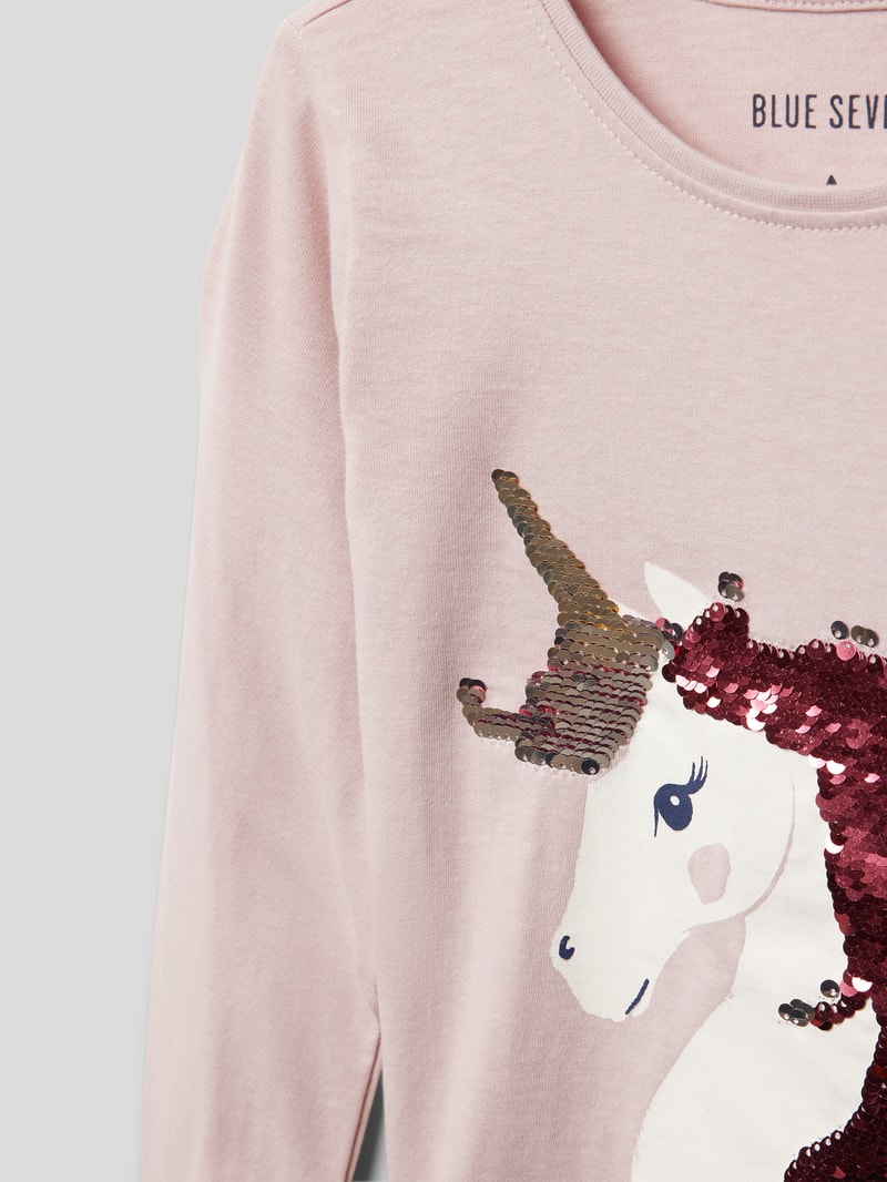 Longsleeve mit Motiv-Print in rosa