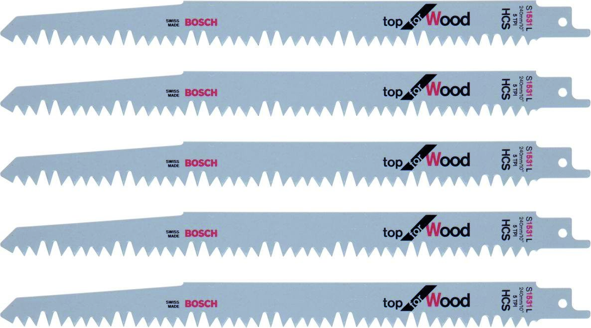 Bosch plavi pribor 2608650676 S1531L List za recipročnu pilu Gornji dio za drvo 240 mm 5 komada
