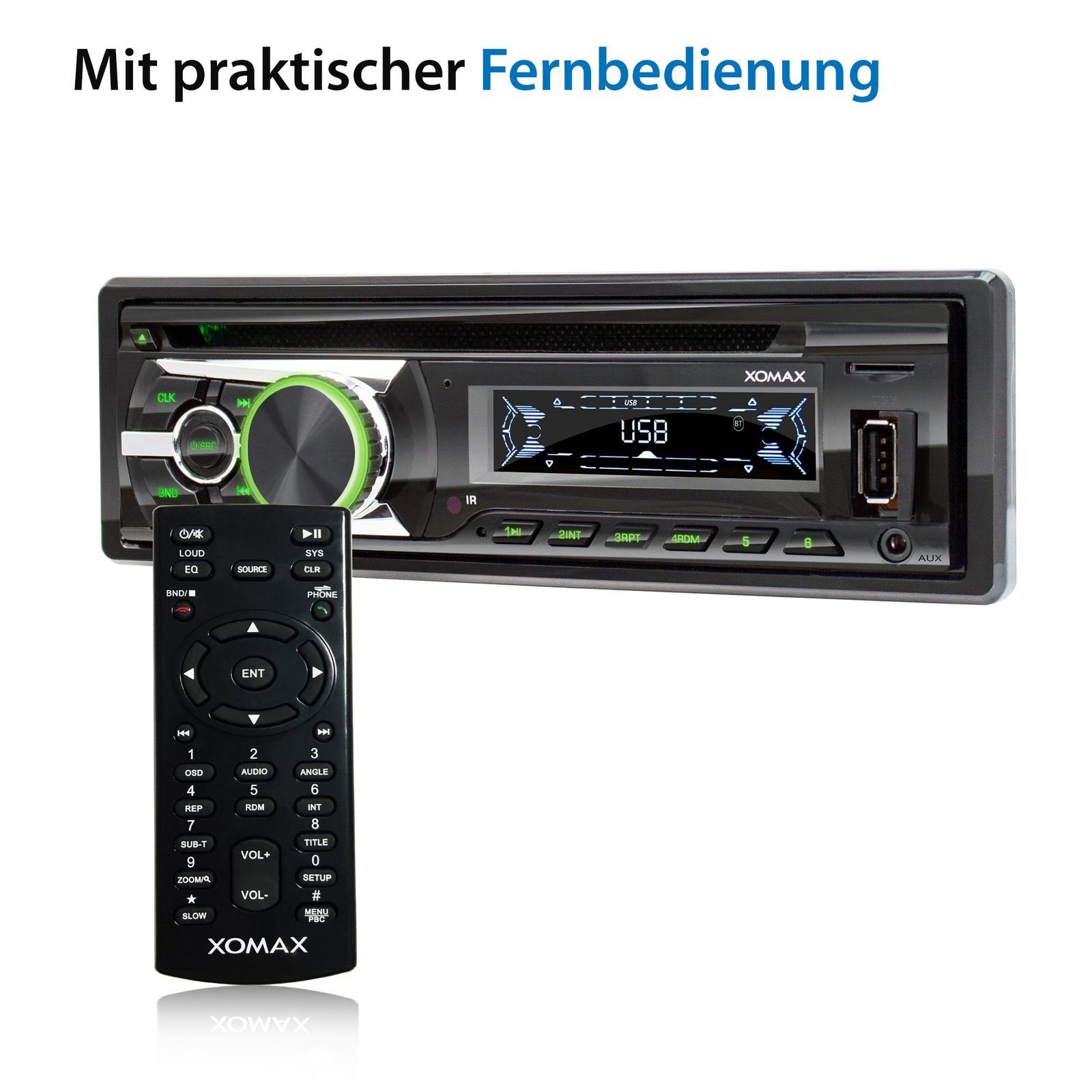XOMAX XM-CDB623 Autoradio mit CD Player, Bluetooth, USB, SD, AUX-IN, 1 DIN Autoradio