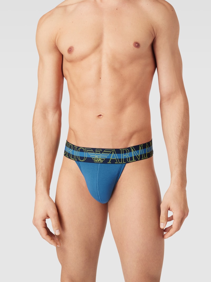 Jockstrap mit eingewebtem Logo Modell 'MEGALOGO' in blau