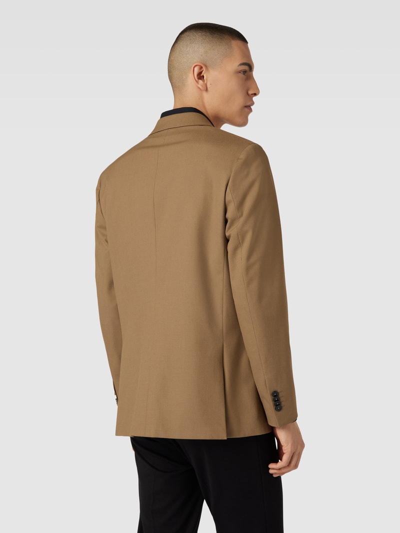 Regular Fit Sakko mit zweireihiger Knopfleiste Modell 'medem' in cognac