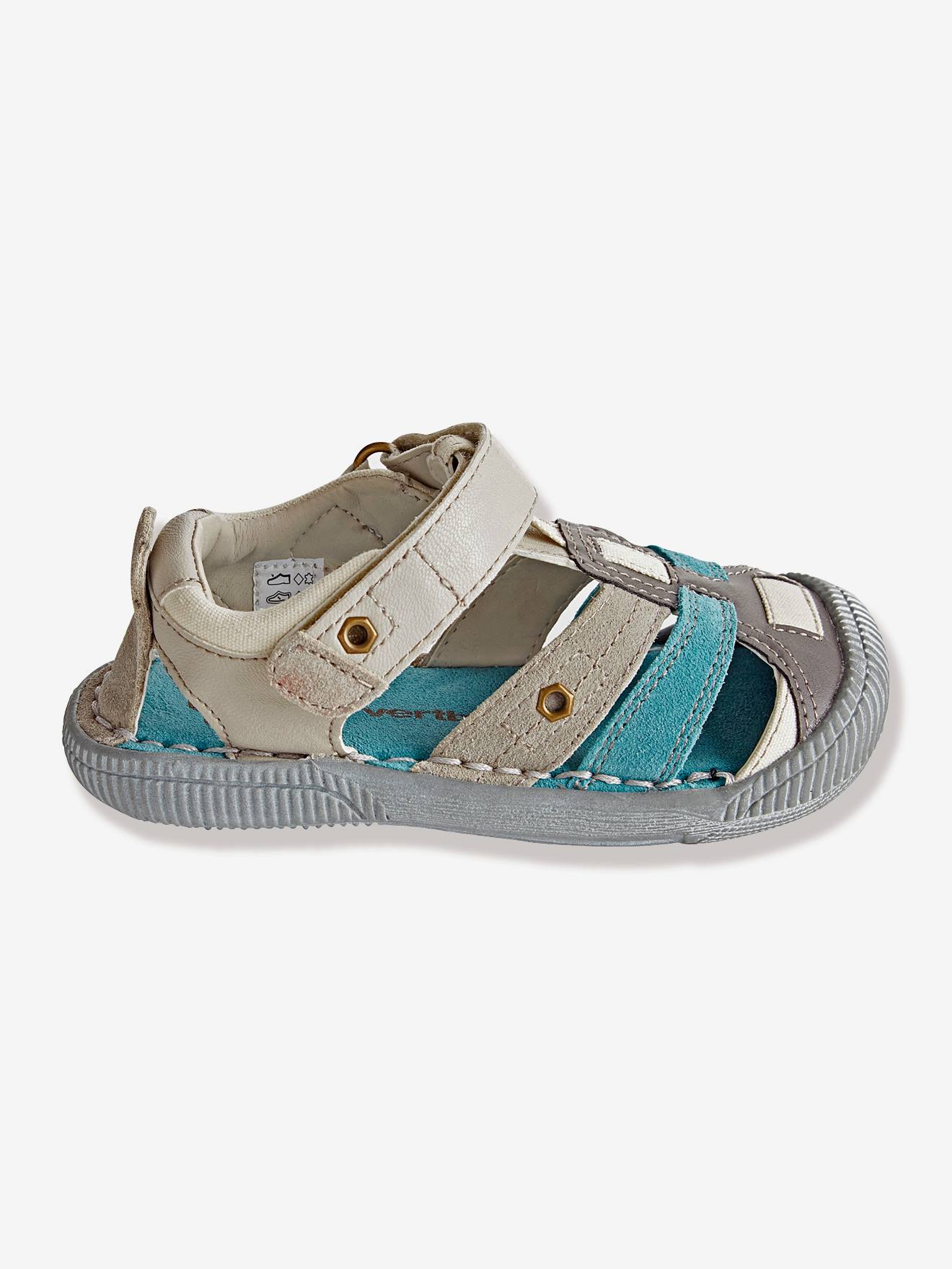 Vertbaudet Jungen Sandalen mit Anziehtrick - grau