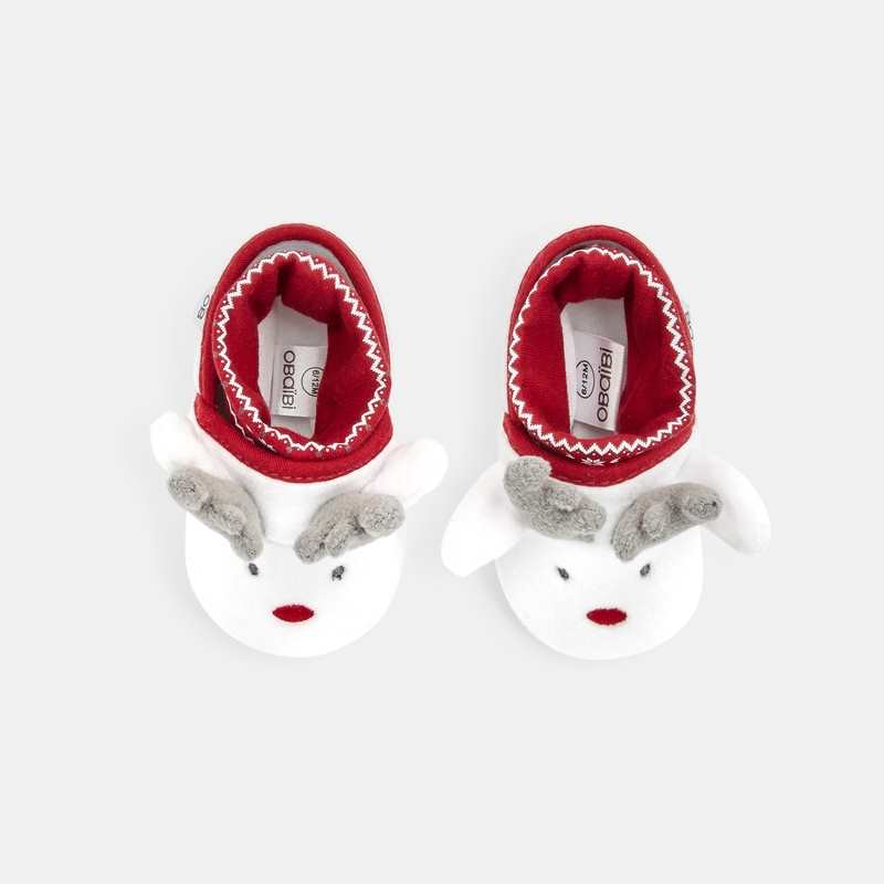 Chaussons chaussettes Noël blanches naissance