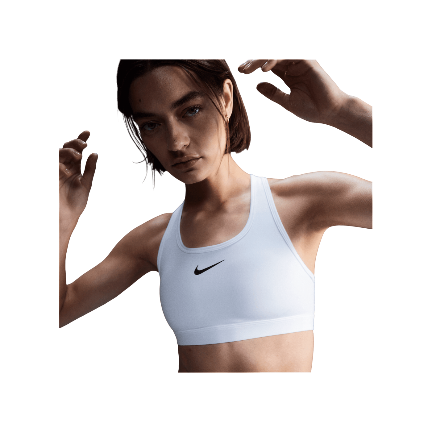 Nike Swoosh Medium Support Bra Sport-BH Damen Weiss F100