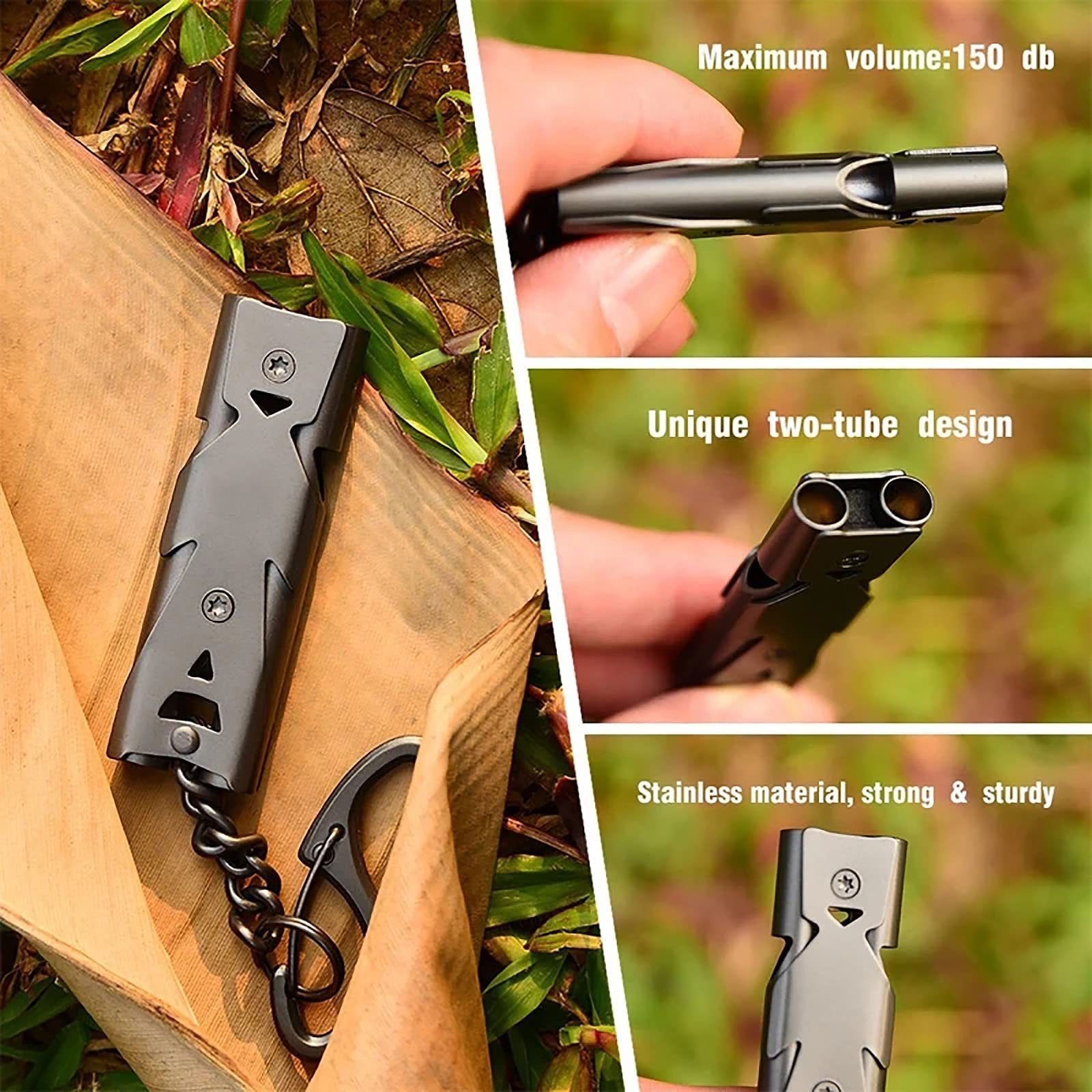 Haiaveng Signalpfeife 2 Signalpfeife, 150 dB, mit Schlüsselring, für Mountain Survival Notfall Sportunterricht Outdoor Camping Angeln
