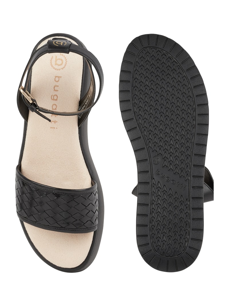 Sandalen aus Leder in schwarz