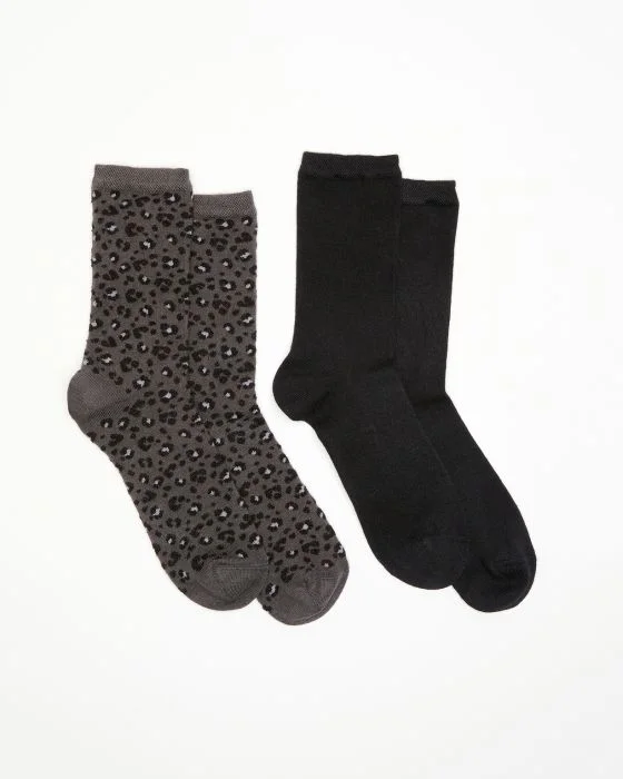 Lot de 2 chaussettes cachemire fantaisie
