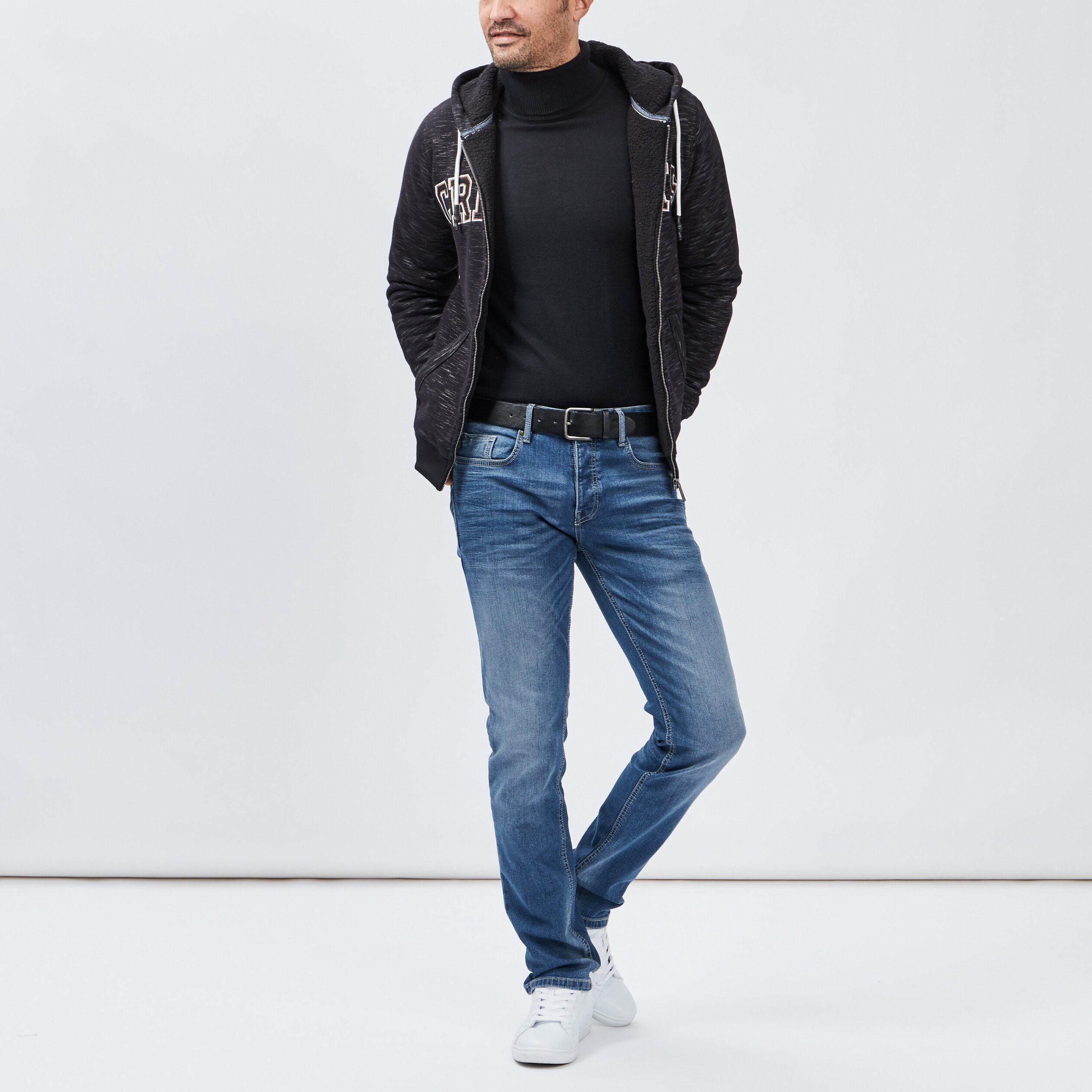 Pull avec col roulé noir homme | La Halle