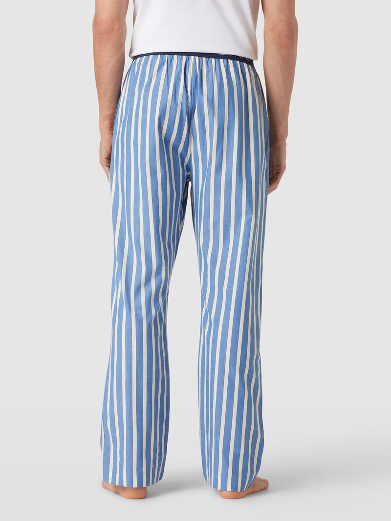 Pyjama-Hose mit Streifenmuster Modell 'OXFORD' in blau