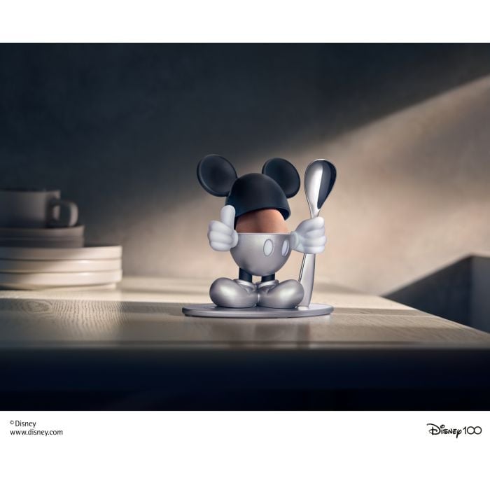 Eierbecher-Set Disney Mickey Mouse mit LÖffel, Silber, 2-teilig