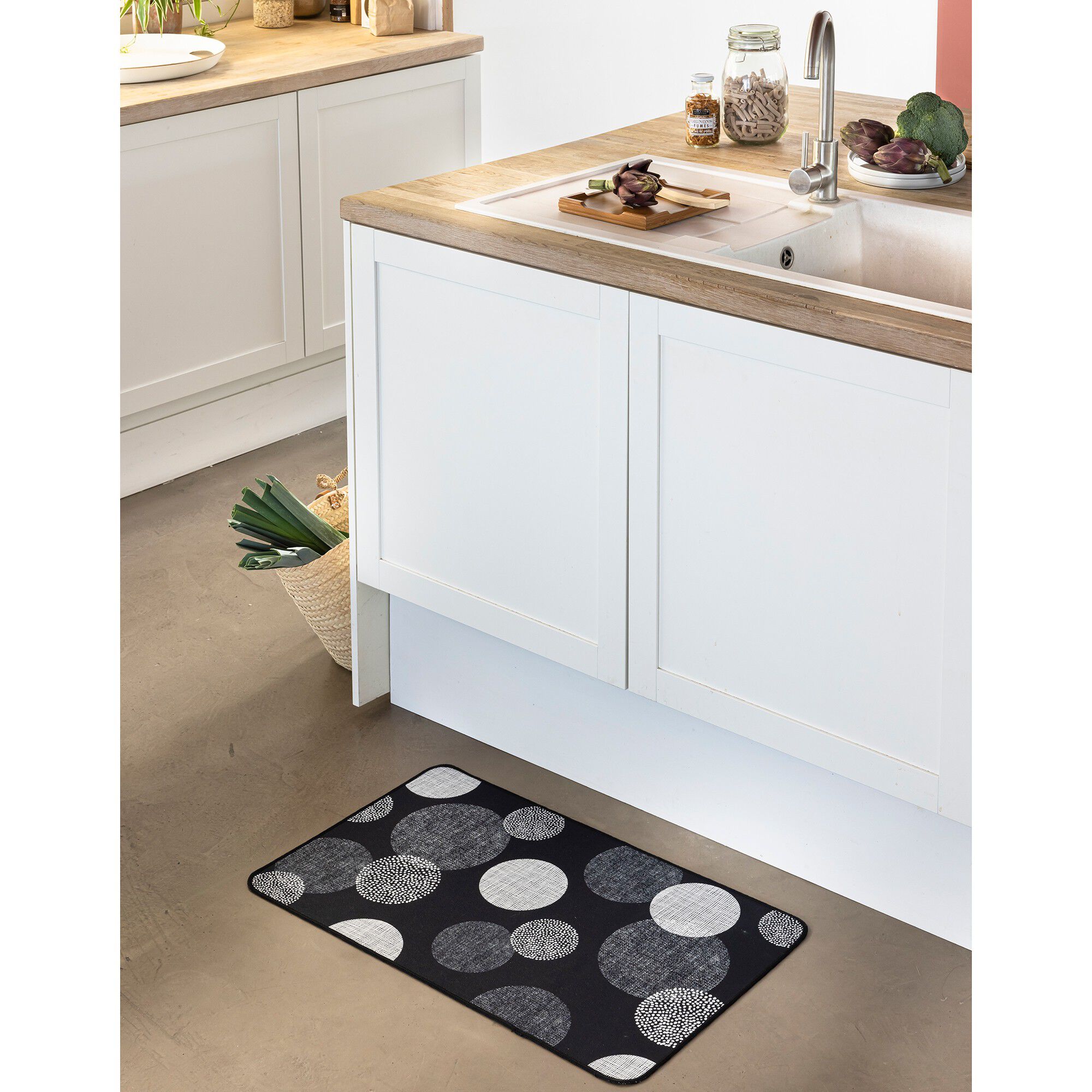 Tapis rectangulaire, imprimé rosaces