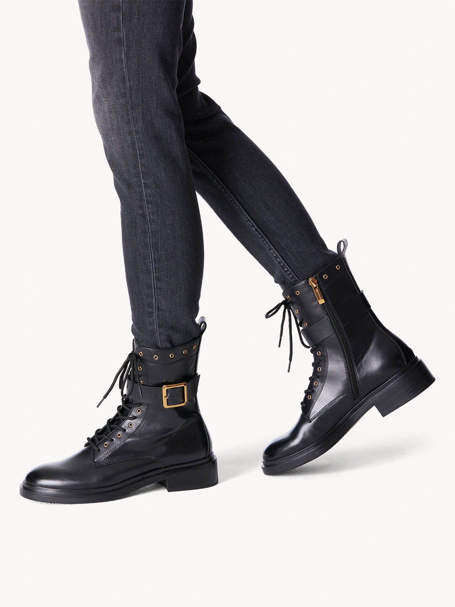 Bottine en cuir - noir