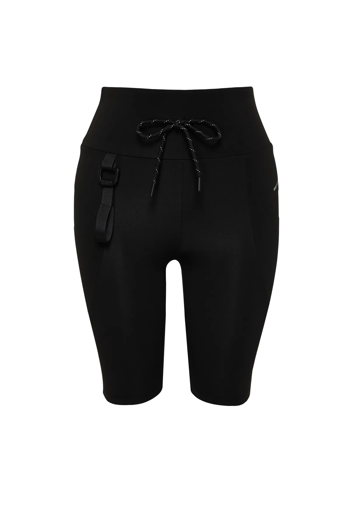 Trendyol Collection  Schwarze matte Restorer-Tasche und Einfassung, detaillierte gestrickte Sport-Biker-/Radfahrer-/Kurz-Leggings THMSS24TY00007