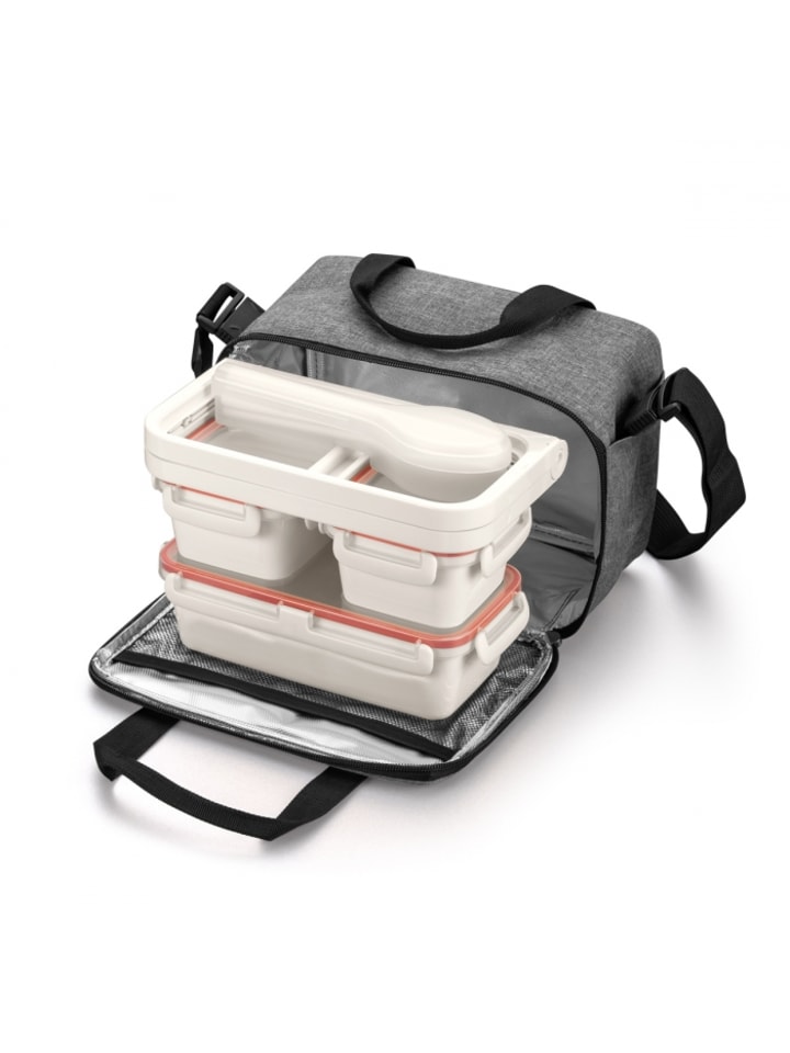 Tescoma Lunchbox-Set FRESHBOX, mit Isoliertasche in grau günstig kaufen zweistöckig