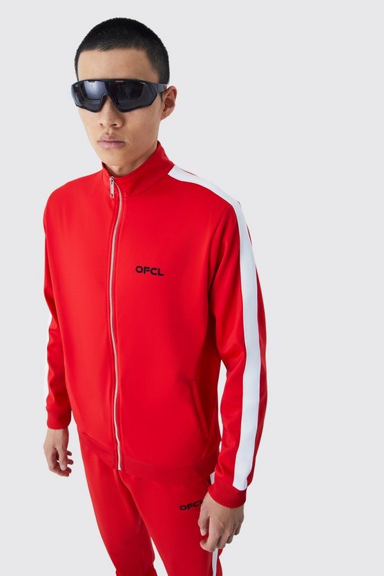Lockerer Trikot-Trainingsanzug mit Reißverschluss-Detail