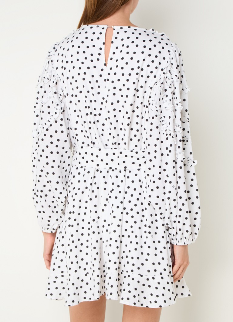 Robe tunique courte NIKKIE Digoin en lin mélangé à imprimé à pois