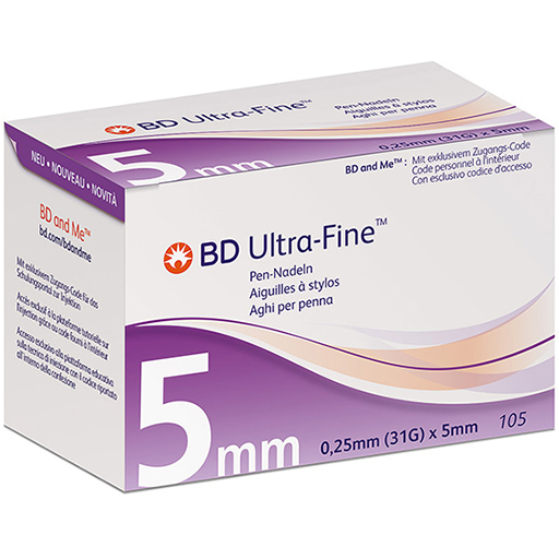 BD ULTRA-FINE Pen-Nadeln 5 mm 31 G 0,25 mm  105 St  Kanüle