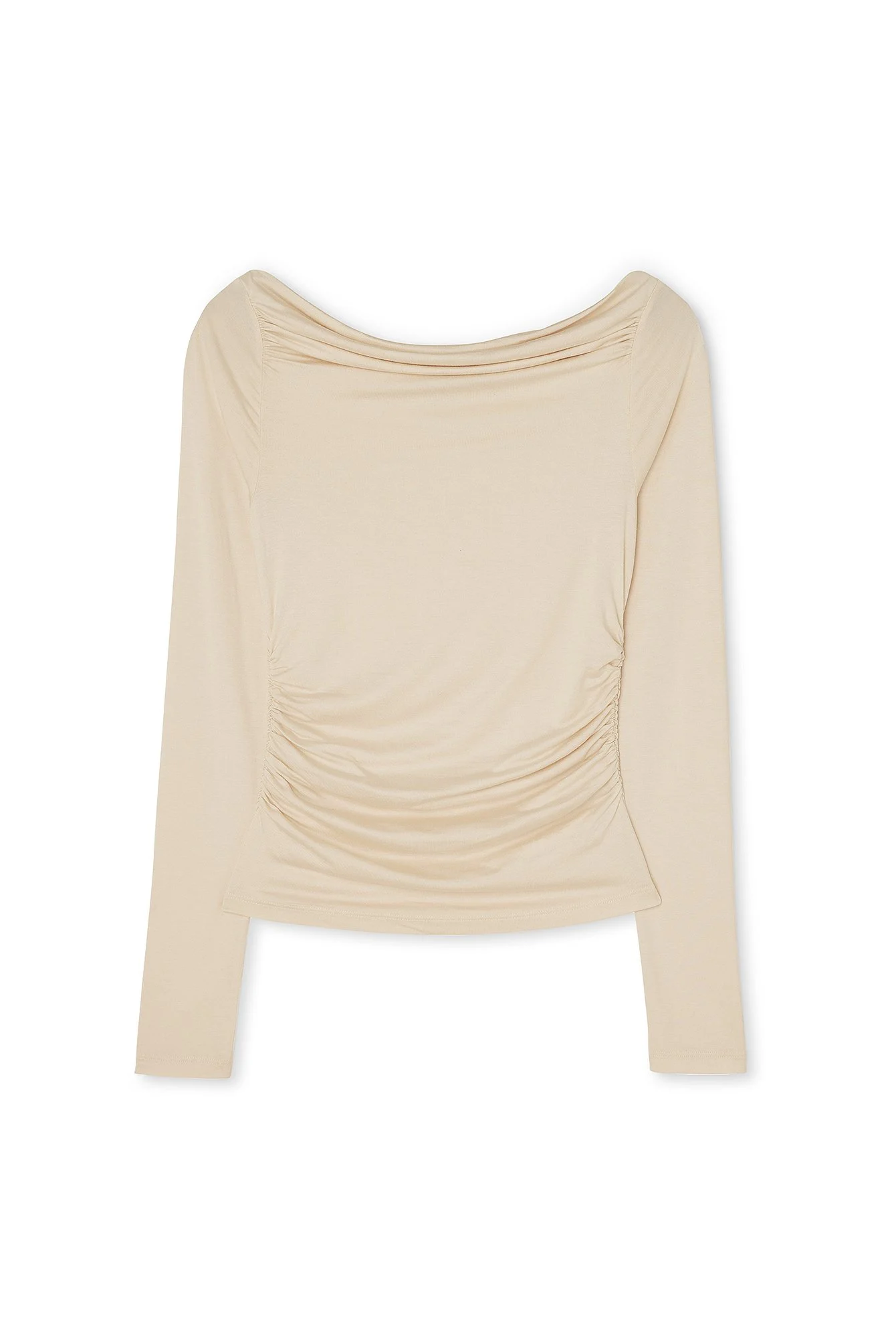 Soft Line Draped Long Sleeve Top