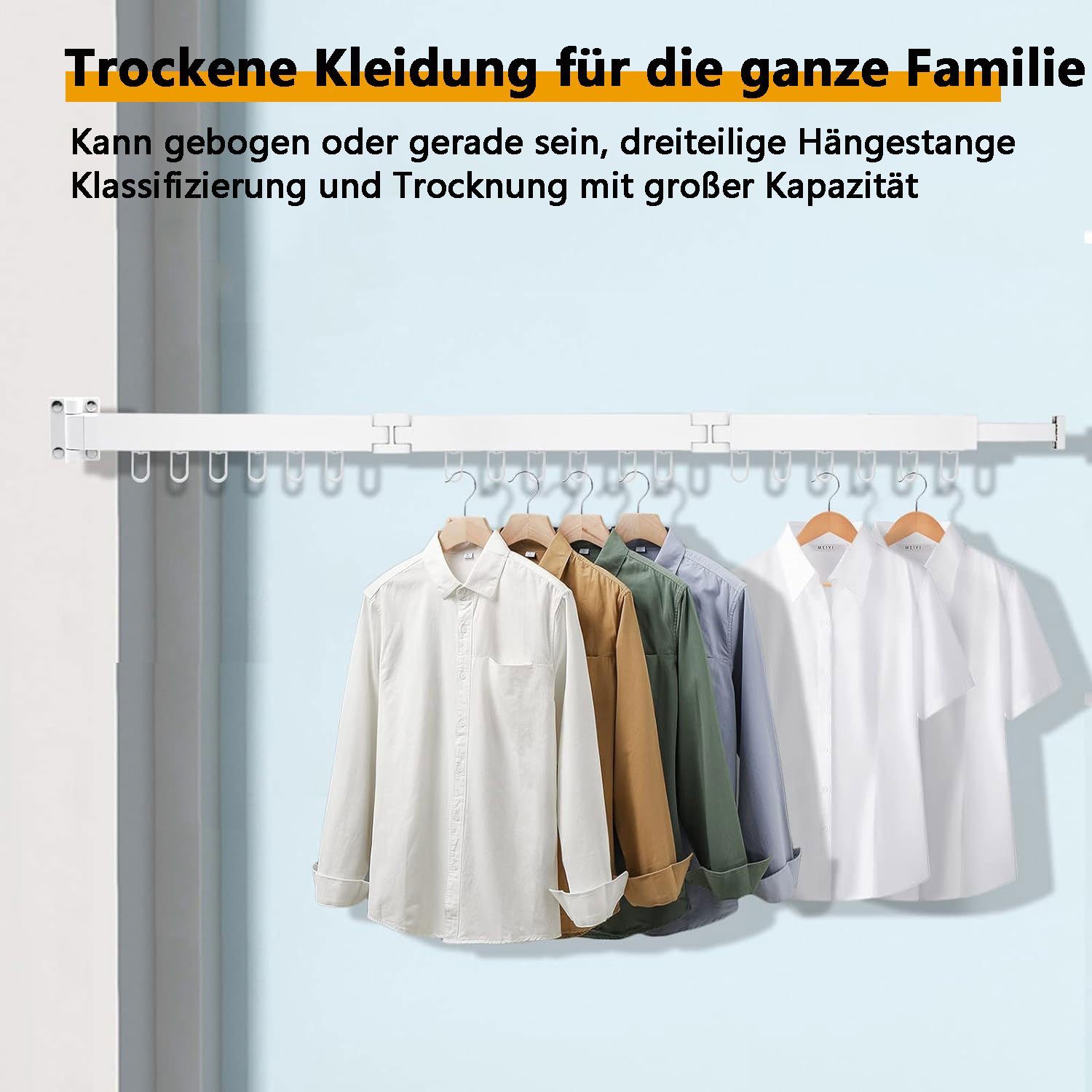 Sarfly Wäscheständer Ausziehbarer Wäscheständer,platzsparend, faltbar langlebig, für Wäsche, Balkon, Bad, Terrasse, Schlafsaal, Wohnung