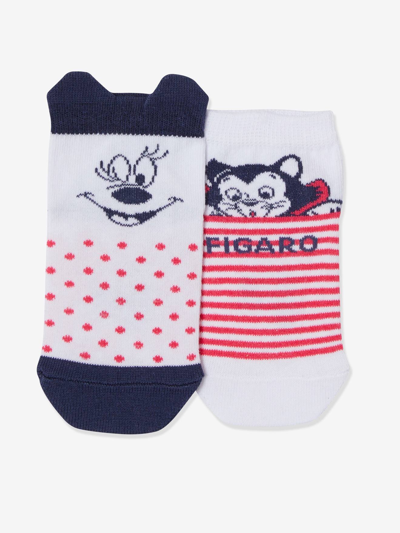 Lot de 2 paires de mi-chaussettes DS Minnie et Figaro® blanc