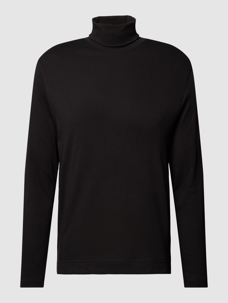 Rollkragenpullover im unifarbenen Design in schwarz
