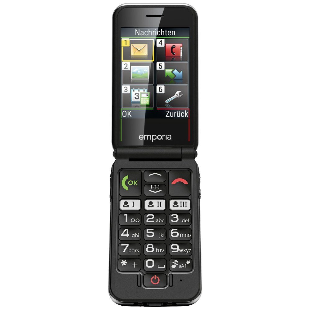 Emporia Emporia JOY Senioren-Klapp-Handy SOS Taste Schwarz Seniorenhandy (2.8 Zoll, 2 MP Kamera)