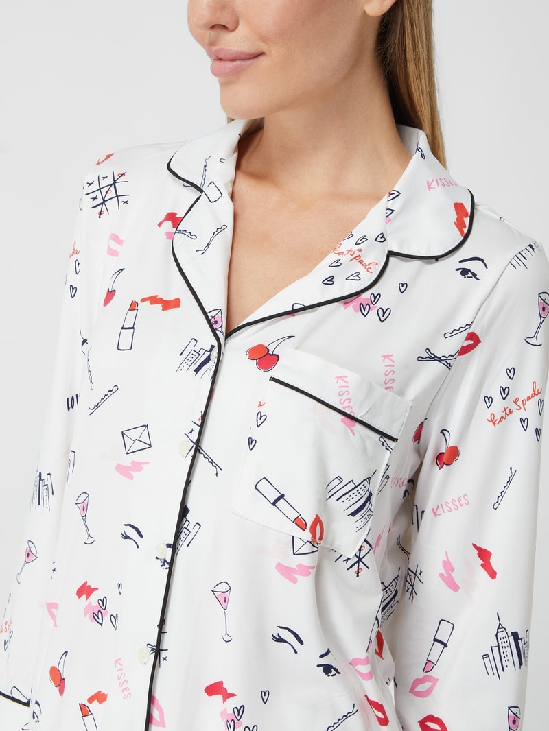 Pyjama mit Stretch-Anteil in offwhite