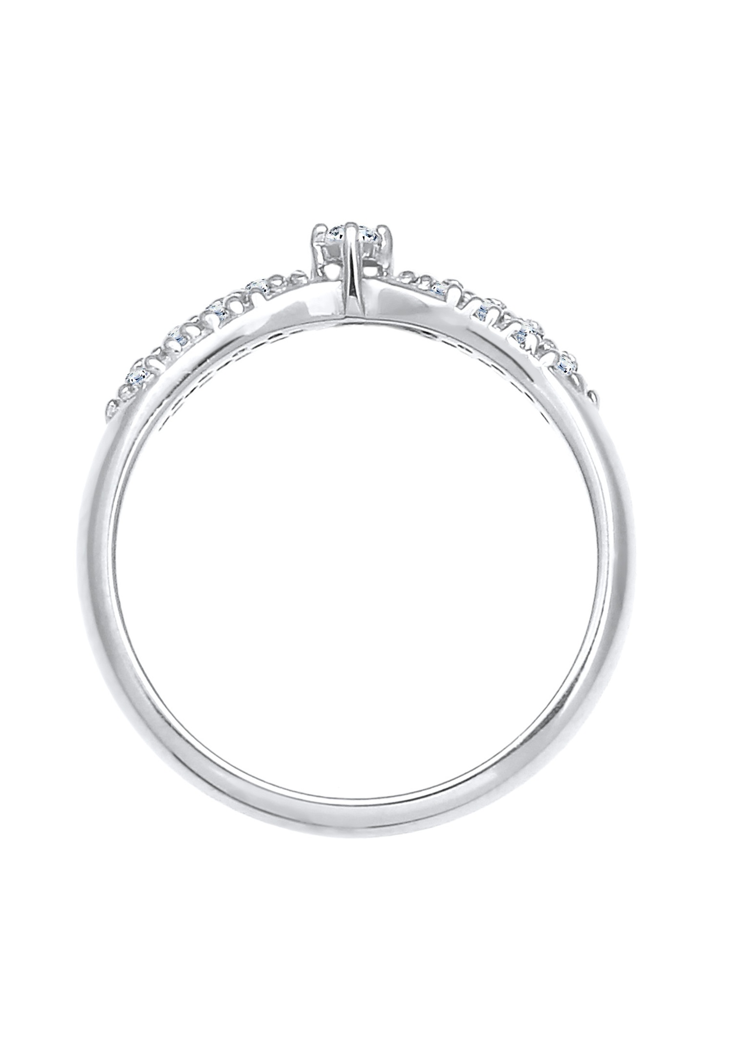 Dámsky zásnubný prsteň Elli DIAMONDS, očarujúci s diamantom (0,16 ct) v pozlátenom striebre 925