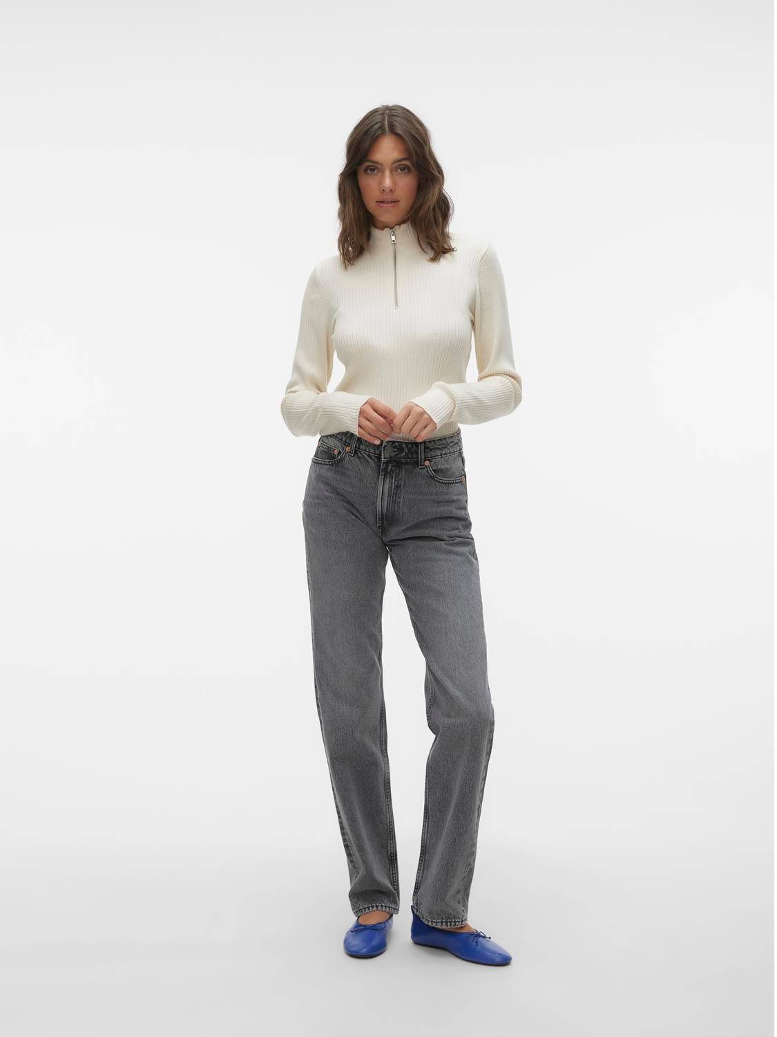 VMHAILEY Hohe Taille Gerade geschnitten Jeans