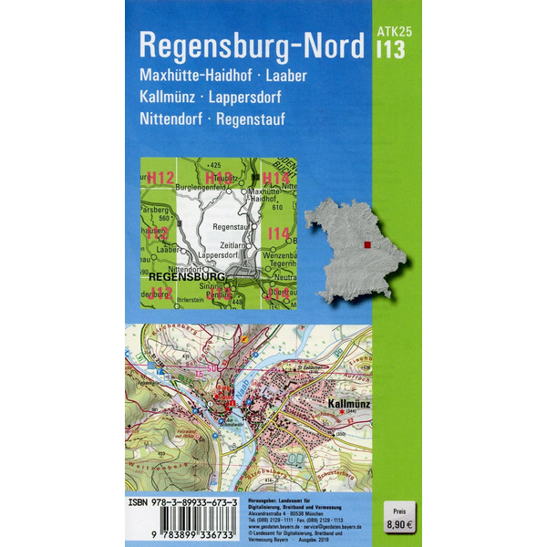 Regensburg Nord 1 : 25 000 - Wanderkarte