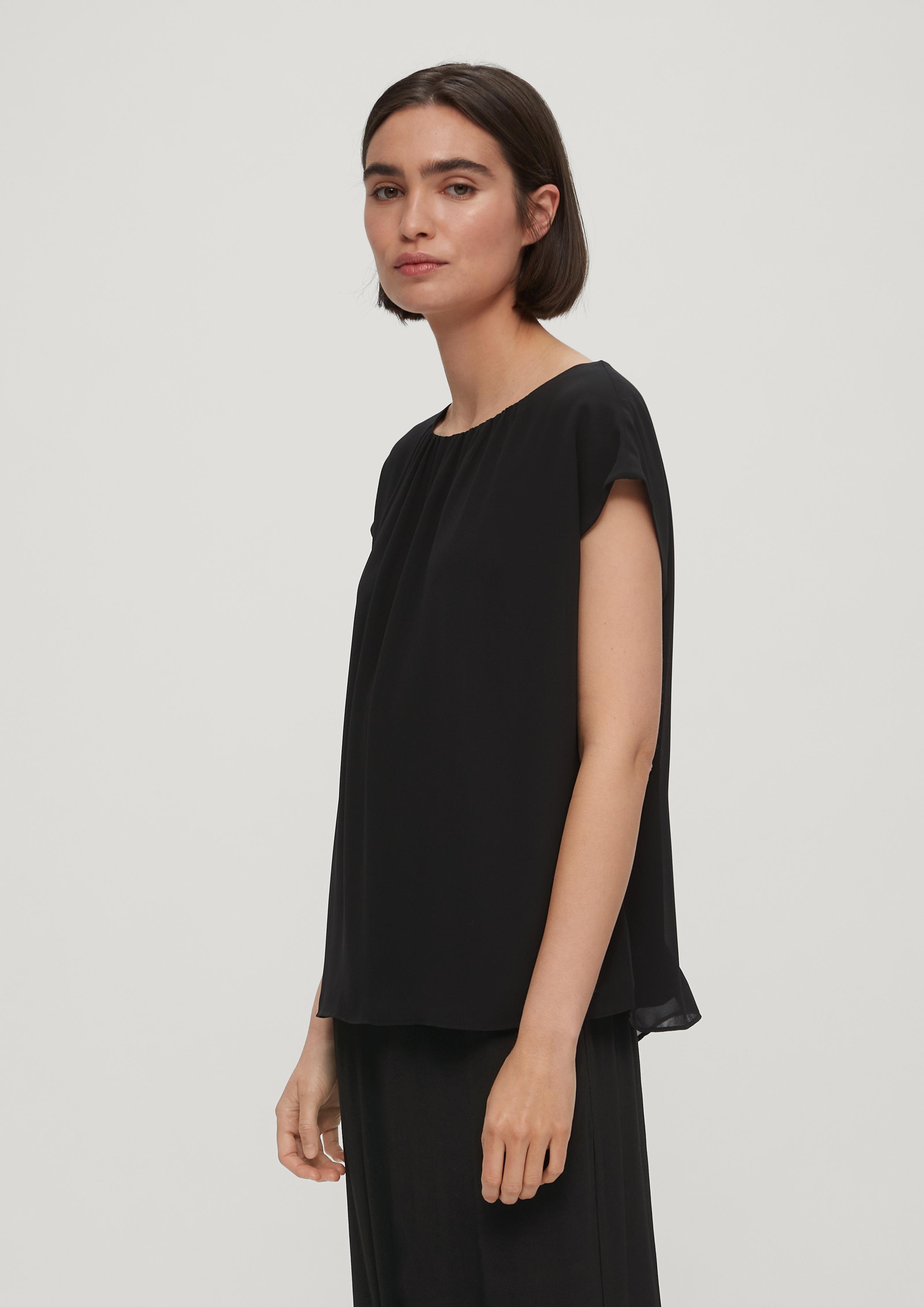 Chiffon-Bluse mit Raffung  2130327-9999