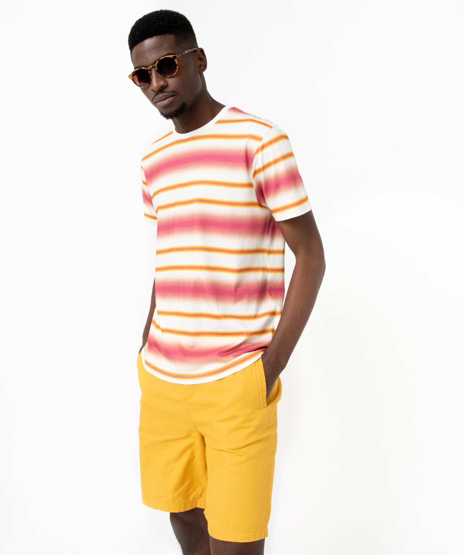 Tee-shirt à manches courtes et rayures fantaisie homme raye | GEMO
