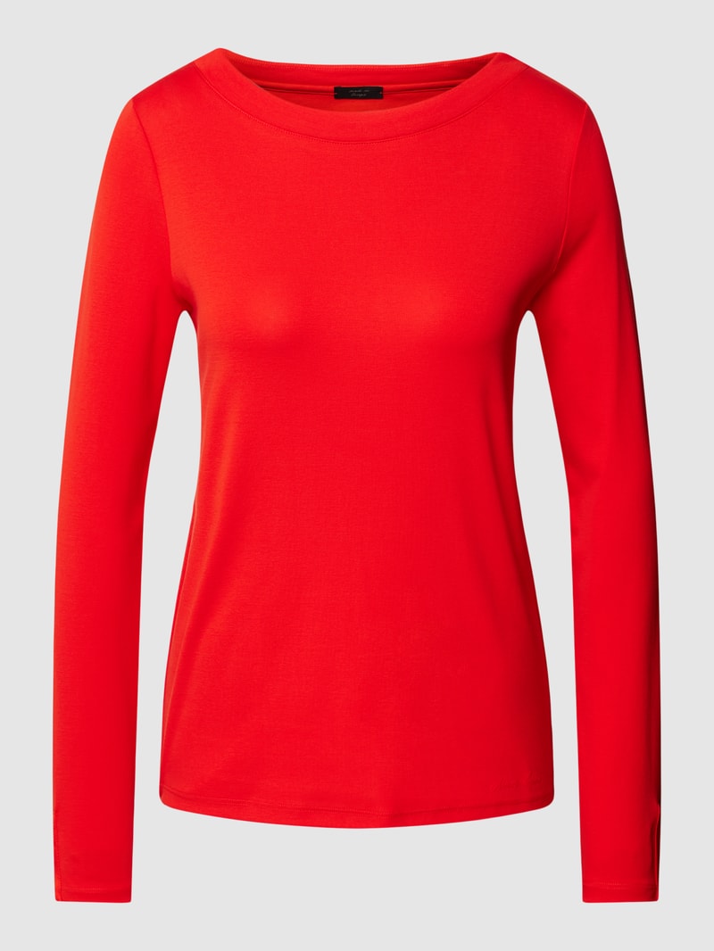 Longsleeve mit Rundhalsausschnitt in unifarbenem Design in rot