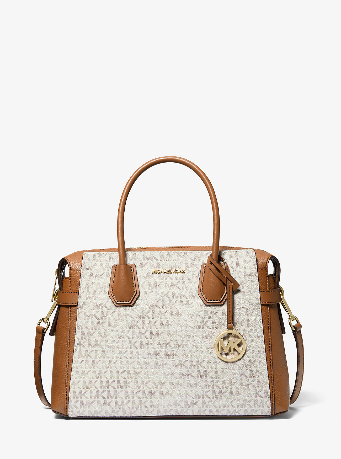 Mercer Medium Signature Logo og Skinnveske med Belte – VANILLA