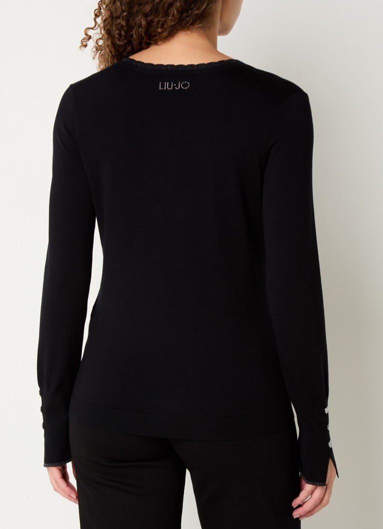 Sweter Liu Jo z cienkiej dzianiny ze wstawkami z lureksu.