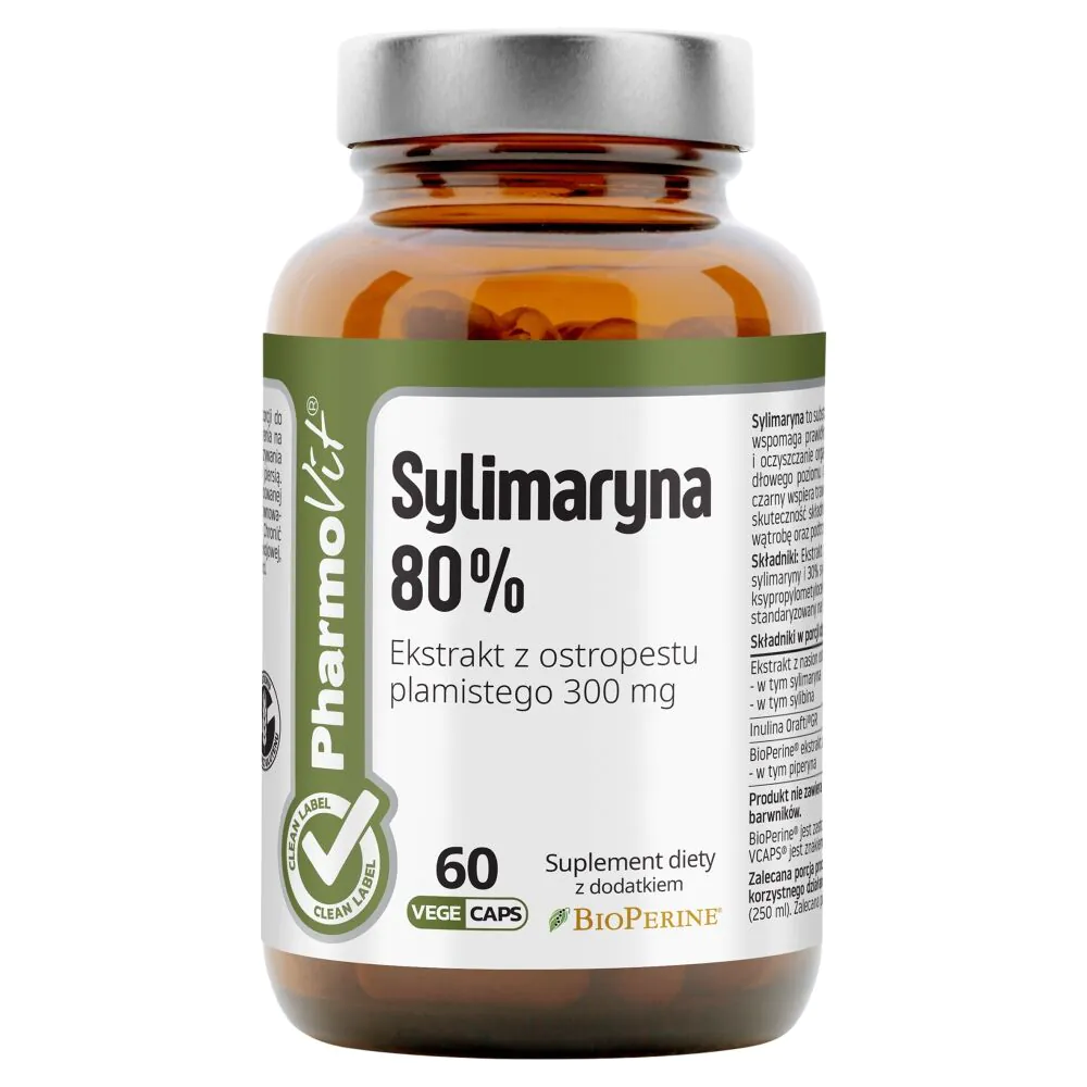 PharmoVit Clean Label Silymarin 80% Extract of Milk Thistle 300 mg Capsules