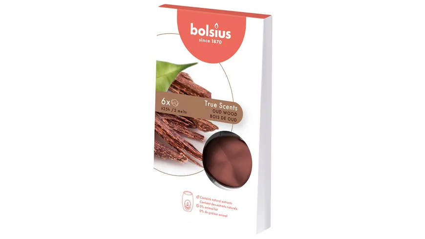 bolsius Wax Melts True Scents 6er Pack Oud Wood Oud Wood