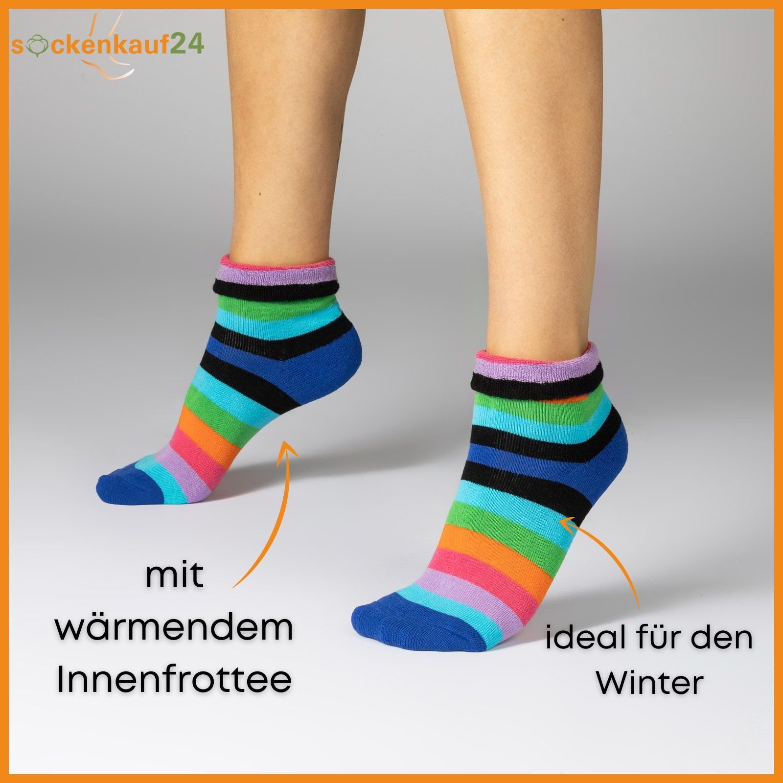 sockenkauf24 Thermosocken 2 I 4 I 6 Paar Damen Socken mit Innenfrottee warme Wintersocken (2-Paar, 39-42) - 12790 WP