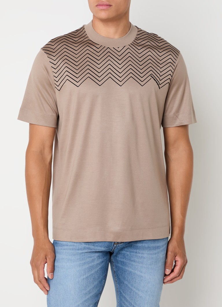 Tricou Emporio Armani din amestec de lyocell cu logo imprimat