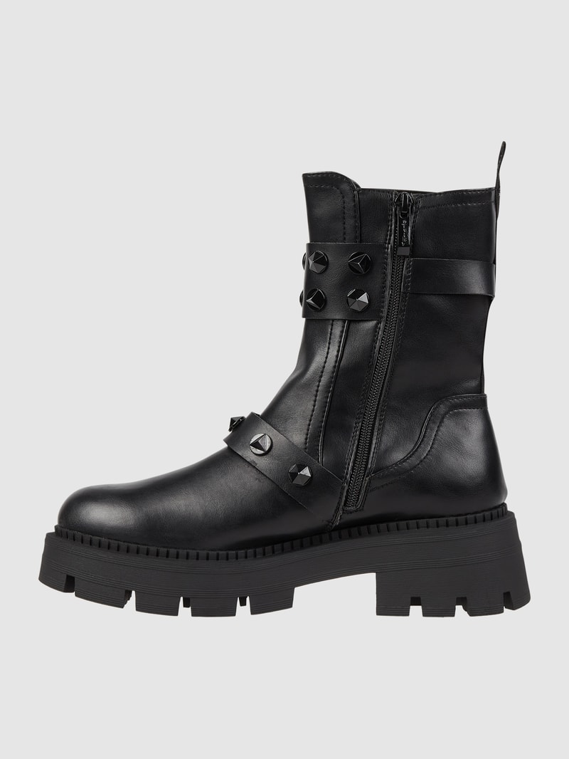 Boots in Leder-Optik in schwarz